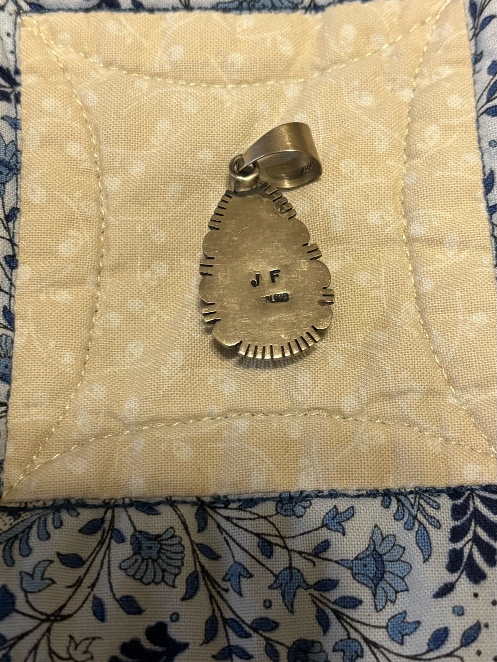 Sterling Silver Orange Stone Teardrop Pendant - Picture 2 of 2